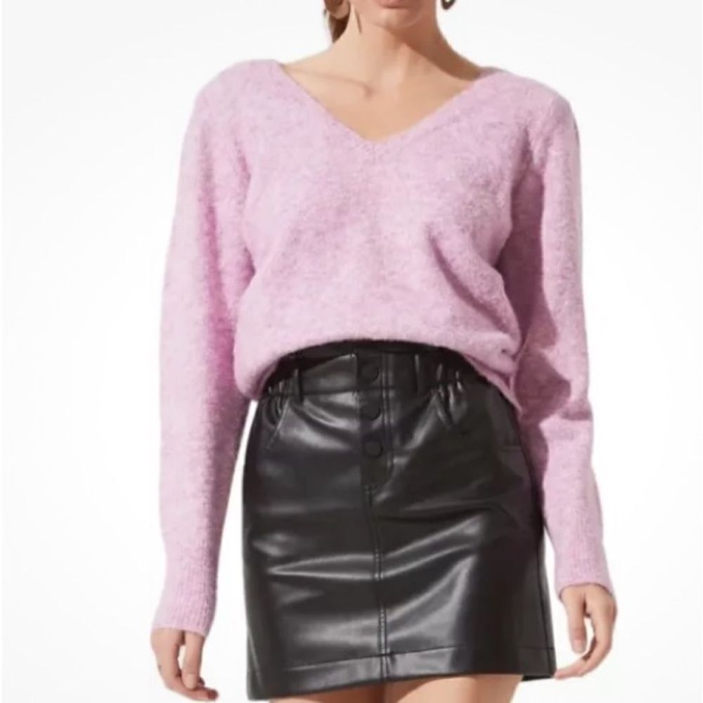 ASTR The Label Puff Sleeve Cropped Sweater Size Large